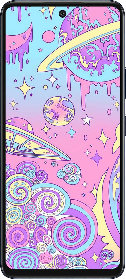 Силиконовый чехол Розовая галактика для Infinix Hot 50 5G - 4146u-3795 изображение 