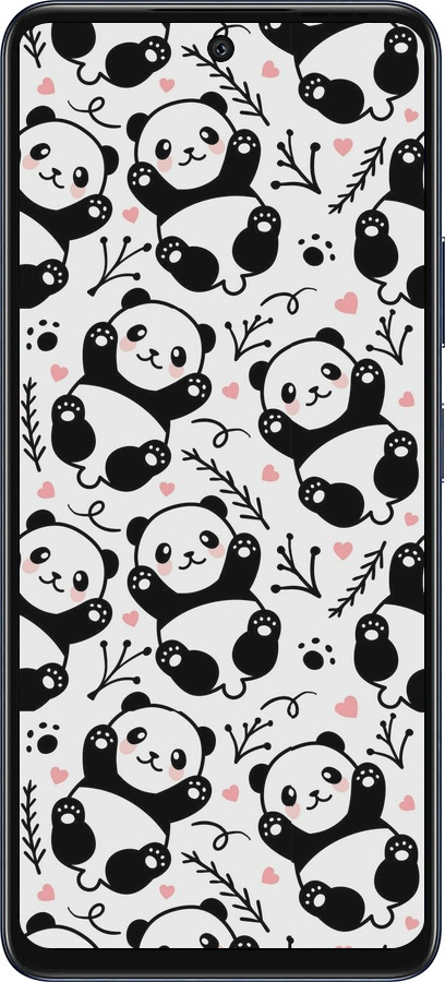 Силиконовый чехол Панды для Infinix Hot 50 5G - 4318u-3795 изображение 