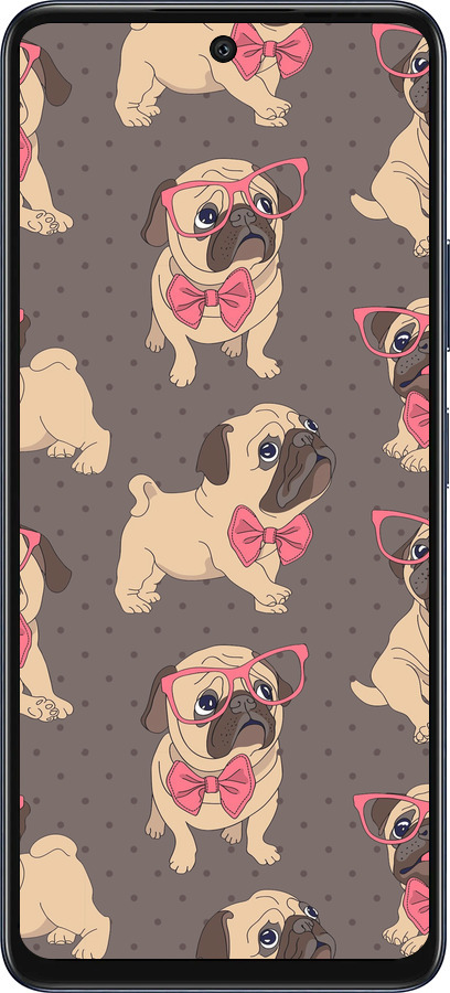 Силиконовый чехол мопсики 2 для Infinix Hot 50 5G - 4362u-3795 изображение 