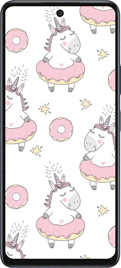 Силиконовый чехол Единорожки для Infinix Hot 50 5G - 4659u-3795 изображение 