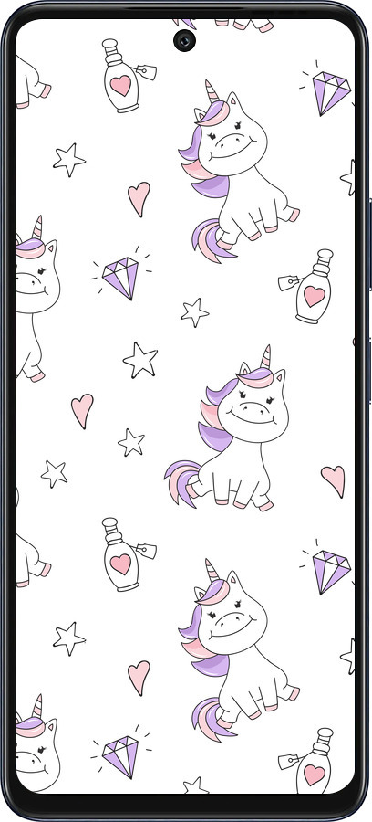 Силиконовый чехол Единорожка v2 для Infinix Hot 50 5G - 4703u-3795 изображение 