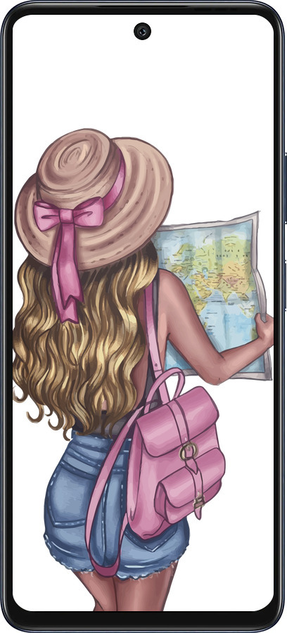 Силиконовый чехол Девушка с картой для Infinix Hot 50 5G - 4704u-3795 изображение 