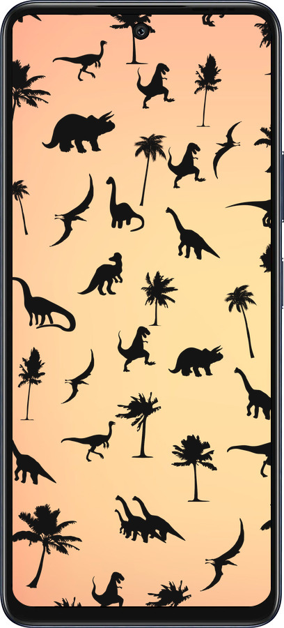 Силиконовый чехол Динозаврики 1 для Infinix Hot 50 5G - 4772u-3795 изображение 