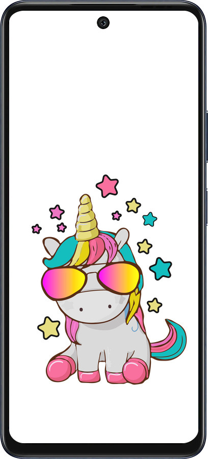 Силиконовый чехол Единорог в очках для Infinix Hot 50 5G - 4879u-3795 изображение 