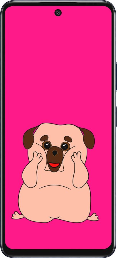 Силиконовый чехол Весёлый мопс для Infinix Hot 50 5G - 4908u-3795 изображение 