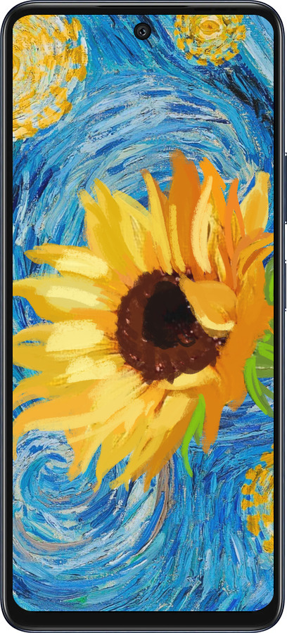 Силиконовый чехол Цветы желто-голубые для Infinix Hot 50 5G - 5308u-3795 изображение 