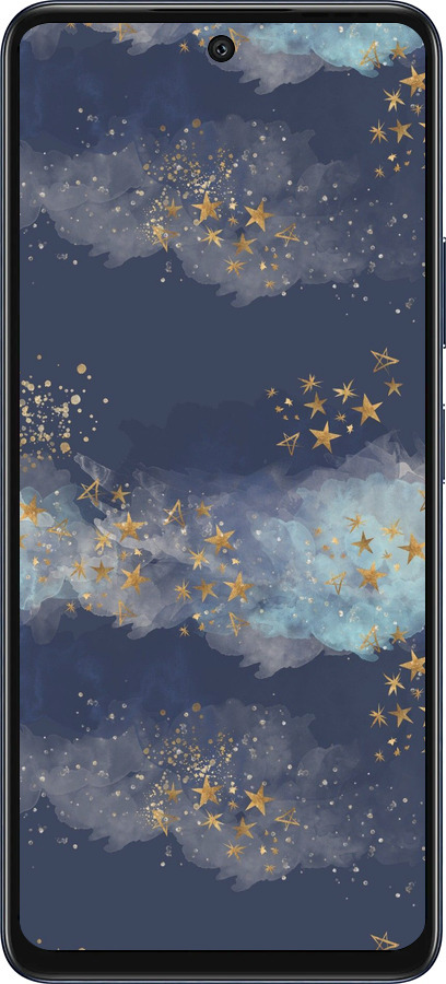 Силиконовый чехол Ночь золотые звезды для Infinix Hot 50 5G - 5421u-3795 изображение 