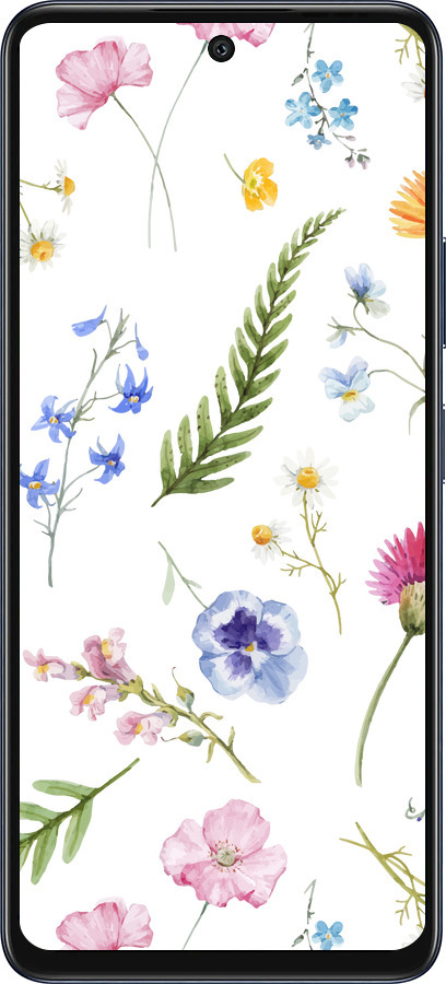 Силиконовый чехол Цветочный фон v2 для Infinix Hot 50 5G - 5472u-3795 изображение 