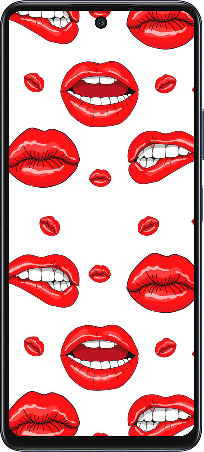 Силиконовый чехол Губы v3 для Infinix Hot 50 5G - 5477u-3795 изображение 