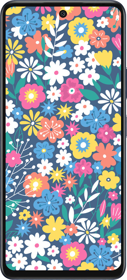 Силиконовый чехол Цветочный фон v4 для Infinix Hot 50 5G - 5494u-3795 изображение 