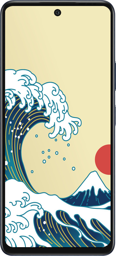 Силиконовый чехол Японские волны для Infinix Hot 50 5G - 5533u-3795 изображение 