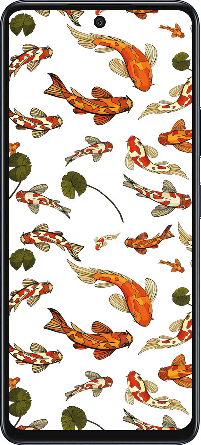 Силиконовый чехол Рыбы Кои для Infinix Hot 50 5G - 5535u-3795 изображение 