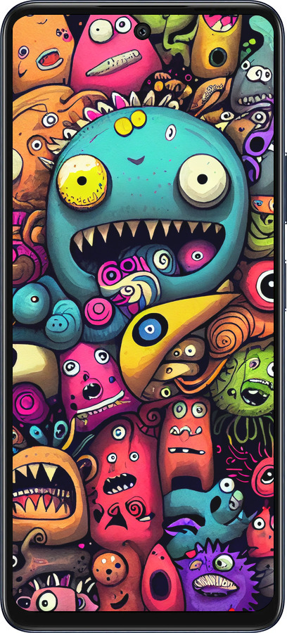 Силиконовый чехол Cмешные монстры для Infinix Hot 50 5G - 5549u-3795 изображение 