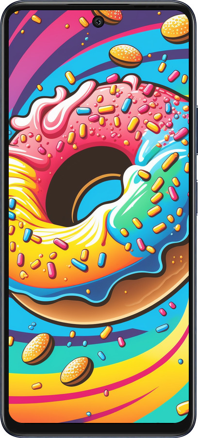 Силиконовый чехол Пончик радуга для Infinix Hot 50 5G - 5584u-3795 изображение 