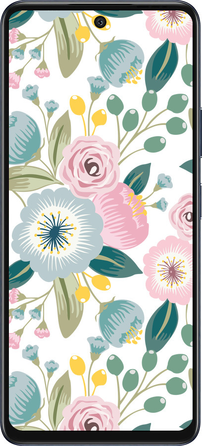 Силіконовий чехол Квіткові шпалери v2 для Infinix Hot 50 5G - 5602u-3795 изображение 