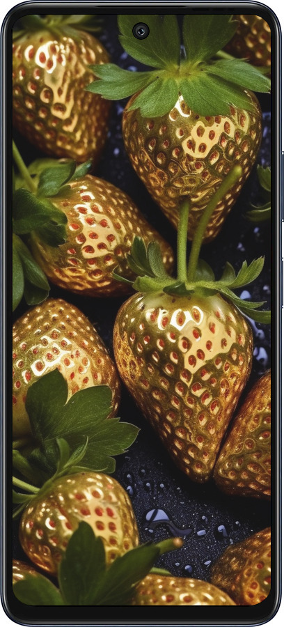 Силиконовый чехол Золотая клубника для Infinix Hot 50 5G - 5637u-3795 изображение 