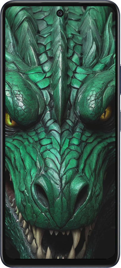 Силиконовый чехол Зелёный дракон v2 для Infinix Hot 50 5G - 5817u-3795 изображение 