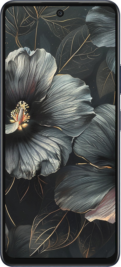 Силиконовый чехол Черные цветы для Infinix Hot 50 5G - 6031u-3795 изображение 