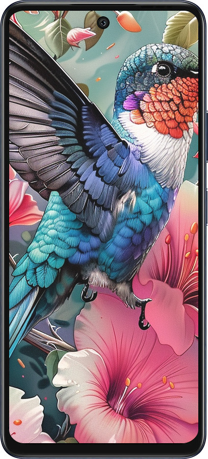 Силиконовый чехол Сказочная колибри для Infinix Hot 50 5G - 6051u-3795 изображение 