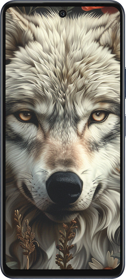 Силиконовый чехол Волчий взгляд для Infinix Hot 50 5G - 6066u-3795 изображение 