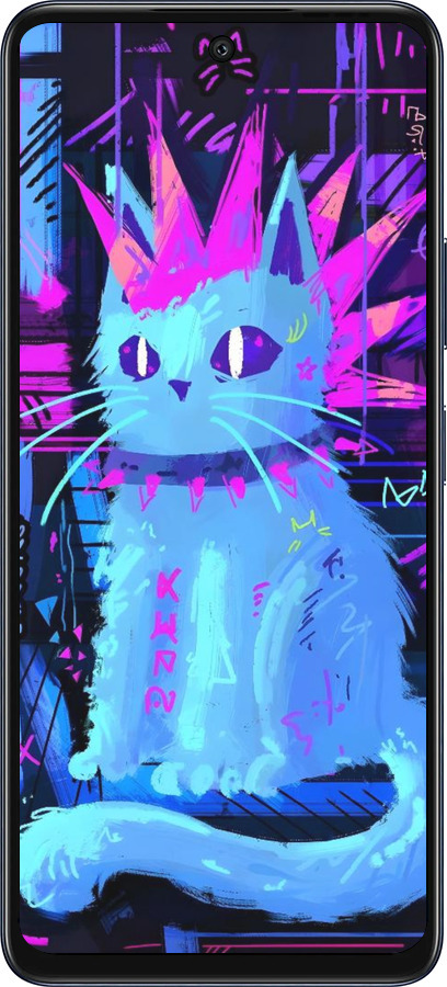 Силиконовый чехол Кот панк для Infinix Hot 50 5G - 6311u-3795 изображение 