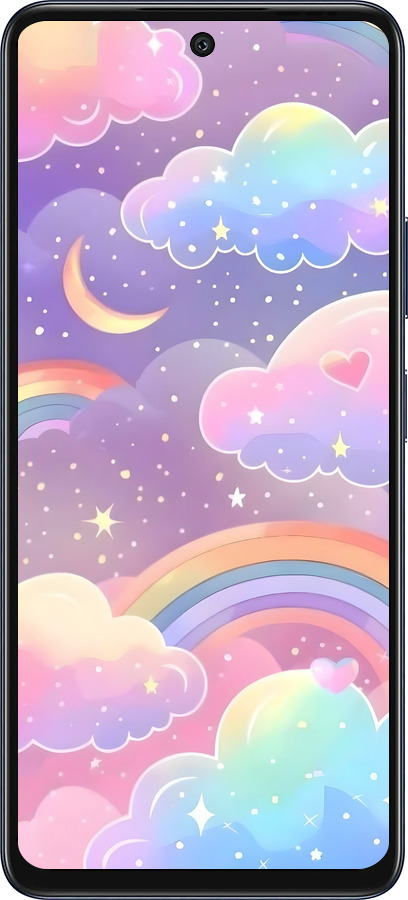 Силиконовый чехол Облака и радуга для Infinix Hot 50 5G - 6312u-3795 изображение 