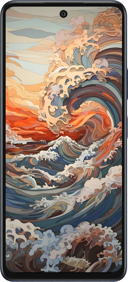 Силиконовый чехол Арт волны для Infinix Hot 50 5G - 6324u-3795 изображение 