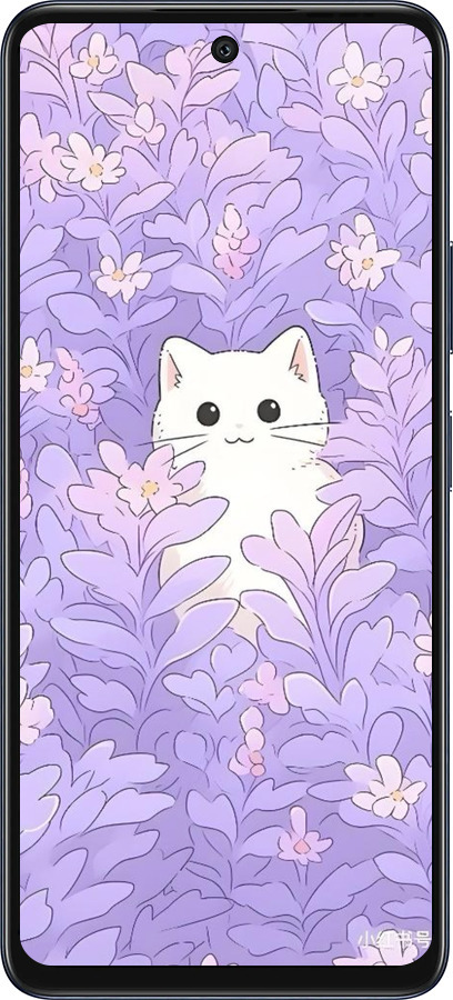 Силиконовый чехол Котик в цветах для Infinix Hot 50 5G - 6390u-3795 изображение 