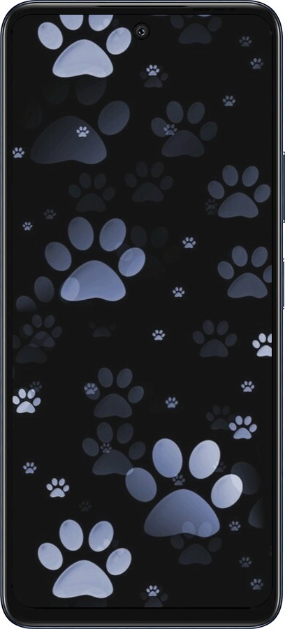 Силиконовый чехол С синими отпечатками лап для Infinix Hot 50 5G - 6441u-3795 изображение 