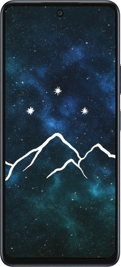 Силіконовий чехол Гори та зірки намальовані на тлі галактики для Infinix Hot 50 5G - 6490u-3795 изображение 