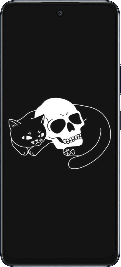 Силиконовый чехол С изображением кота и черепа для Infinix Hot 50 5G - 6491u-3795 изображение 