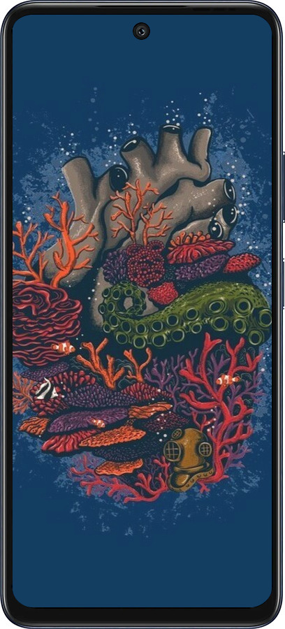 Силиконовый чехол Сердце моря для Infinix Hot 50 5G - 6506u-3795 изображение 