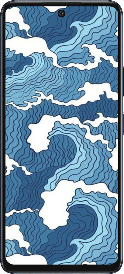 Силиконовый чехол Абстрактный рисунок морских волн для Infinix Hot 50 5G - 6538u-3795 изображение 