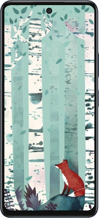 Силиконовый чехол Лис в зелёном лесу для Infinix Hot 50 5G - 6547u-3795 изображение 