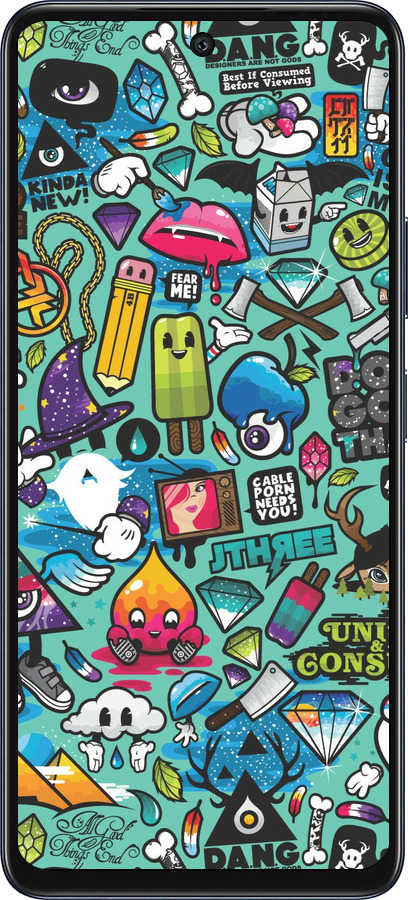 Силиконовый чехол Стикер бомбинг 1 для Infinix Hot 50 5G - 693u-3795 изображение 