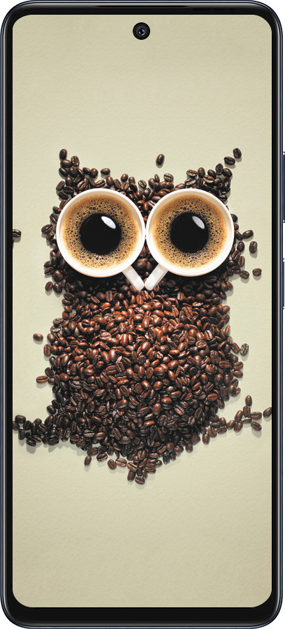 Силиконовый чехол Сова из кофе для Infinix Hot 50 5G - 777u-3795 изображение 