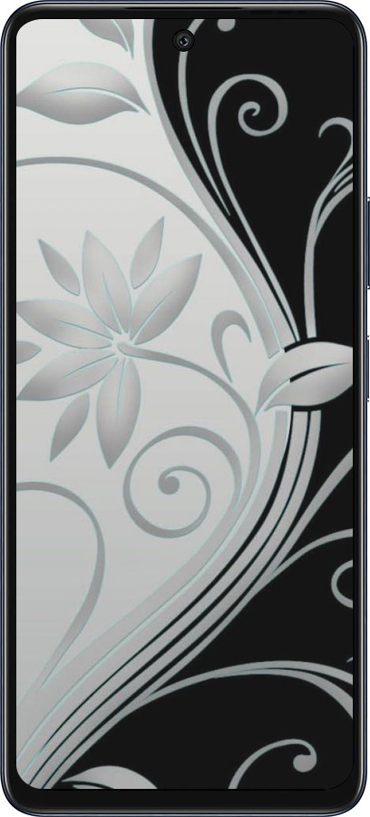 Силиконовый чехол Цветы на чёрно-белом фоне для Infinix Hot 50 5G - 840u-3795 изображение 