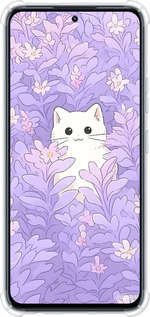 Силіконовий протиударний с посиленими кутами чехол Котик в цветах для Infinix Hot 50 Pro 4G - 6390sp-3871 изображение 