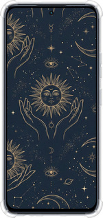 Силіконовий протиударний с посиленими кутами чехол Celestial Harmony: Sun & Moon Gold Mystic Pattern для Infinix Hot 50 Pro 4G - 6778sp-3871 изображение 