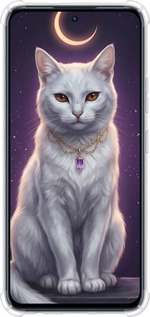 Силикон с усиленными углами чехол Mystic White Cat Gothic Dark Purple Gold для Infinix Hot 50 Pro 4G - 6805sp-3871 изображение 