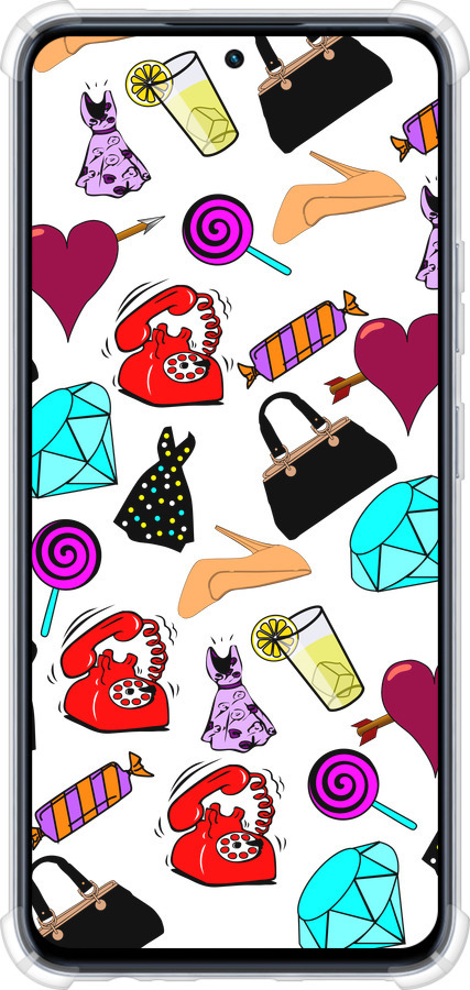 Силіконовий протиударний с посиленими кутами чехол stickers для Infinix Hot 50 Pro 4G - 4757sp-3871 изображение 