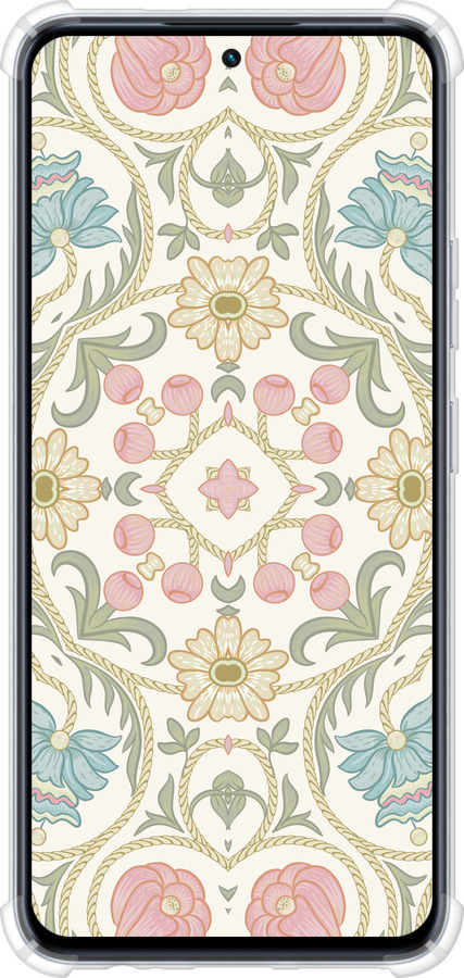 Силіконовий протиударний с посиленими кутами чехол Квітковий орнамент v2 для Infinix Hot 50 Pro 4G - 5513sp-3871 изображение 