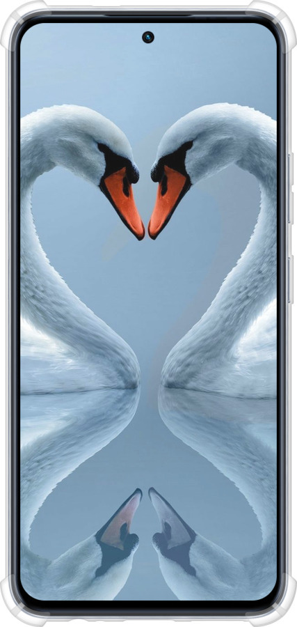 Силіконовий протиударний с посиленими кутами чехол Лебеді для Infinix Hot 50 Pro 4G - 6007sp-3871 изображение 
