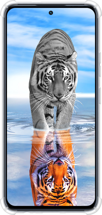 Силикон с усиленными углами чехол Тигр для Infinix Hot 50 Pro 4G - 6016sp-3871 изображение 