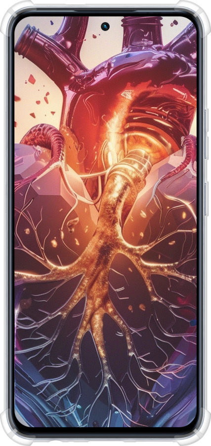 Силіконовий протиударний с посиленими кутами чехол Crystal Heart для Infinix Hot 50 Pro 4G - 6070sp-3871 изображение 