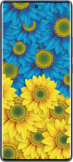 Силиконовый чехол Жёлто-голубые цветы для Infinix Hot 50 Pro+ 4G - 1048u-3870 изображение 