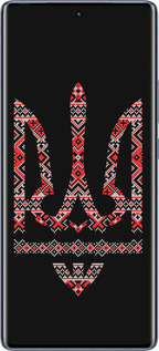 Силиконовый чехол Герб - вышиванка на черном фоне для Infinix Hot 50 Pro+ 4G - 1196u-3870 изображение 