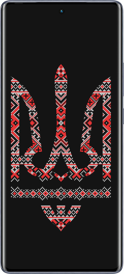 Силиконовый чехол Герб - вышиванка на черном фоне для Infinix Hot 50 Pro+ 4G - 1196u-3870 изображение 