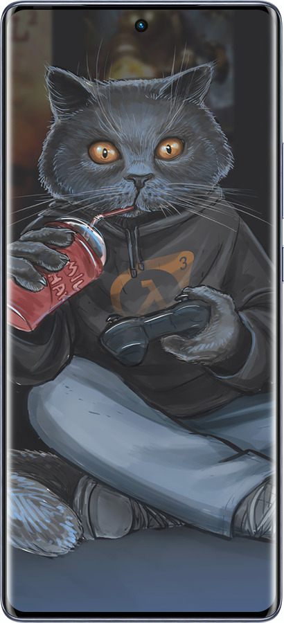 Силиконовый чехол gamer cat для Infinix Hot 50 Pro+ 4G - 4140u-3870 изображение 