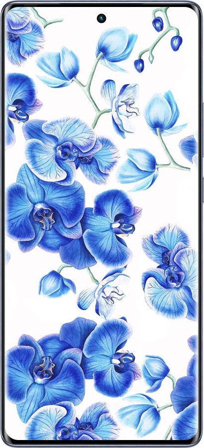 Силиконовый чехол Голубые орхидеи для Infinix Hot 50 Pro+ 4G - 4406u-3870 изображение 
